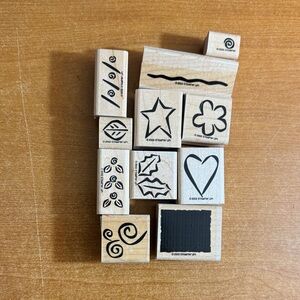 Wooden Rubber Stamp Set with‎ Various Designs